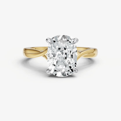 Old Miner Twist Band Solitaire Engagement Ring