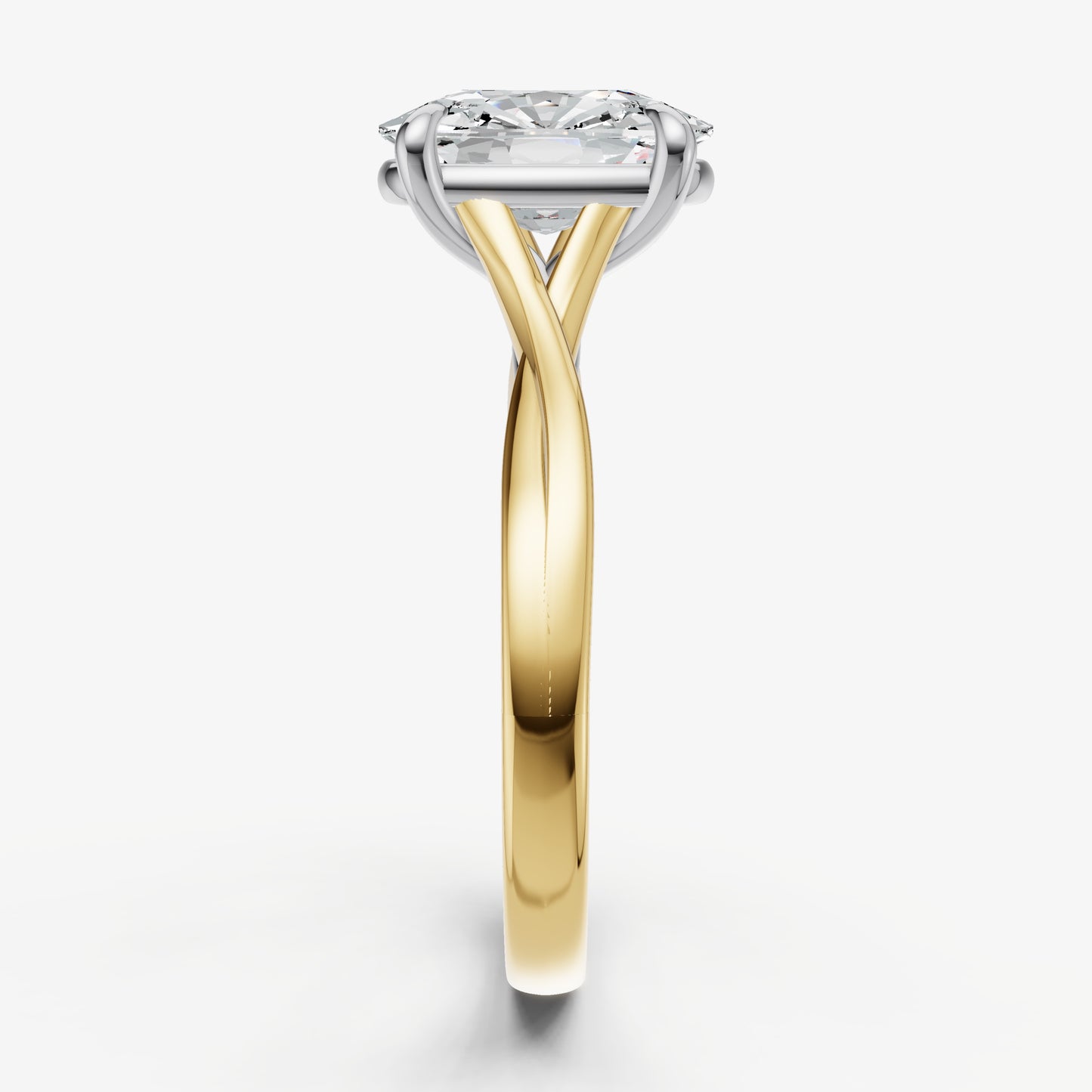 Old Miner Twist Band Solitaire Engagement Ring