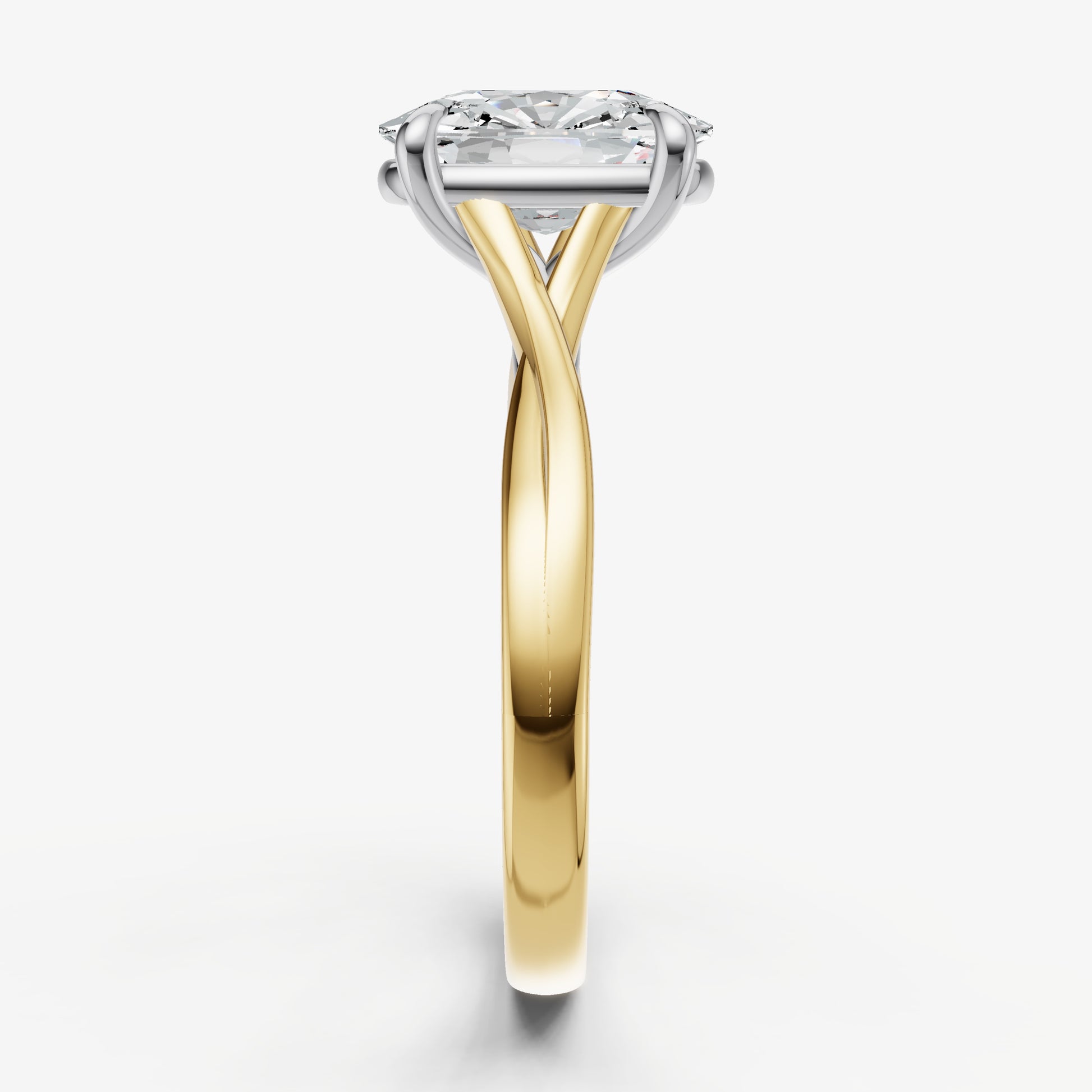 Old Miner Twist Band Solitaire Engagement Ring