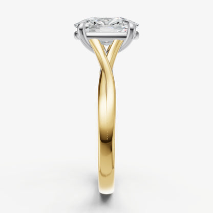 Old Miner Twist Band Solitaire Engagement Ring