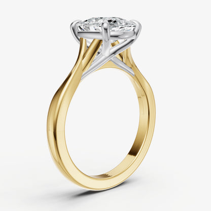 Old Miner Twist Band Solitaire Engagement Ring