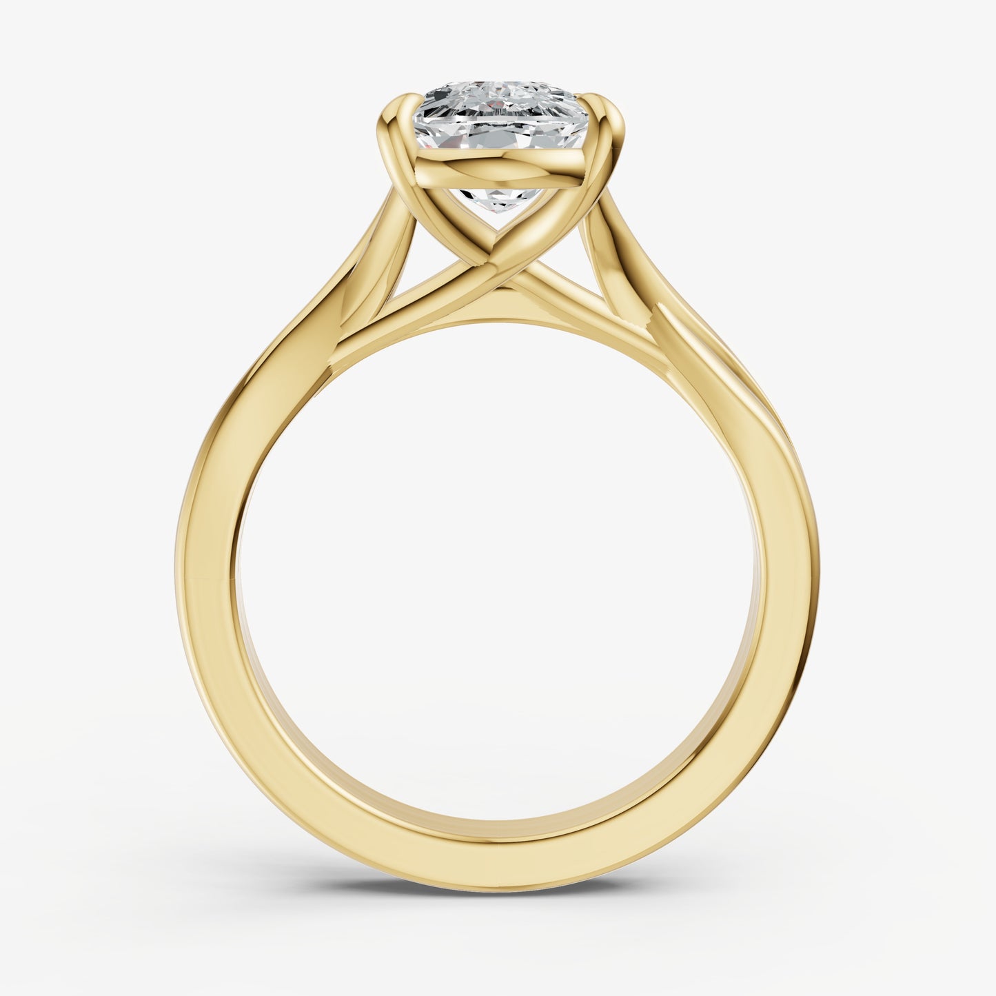 Old Miner Twist Band Solitaire Engagement Ring