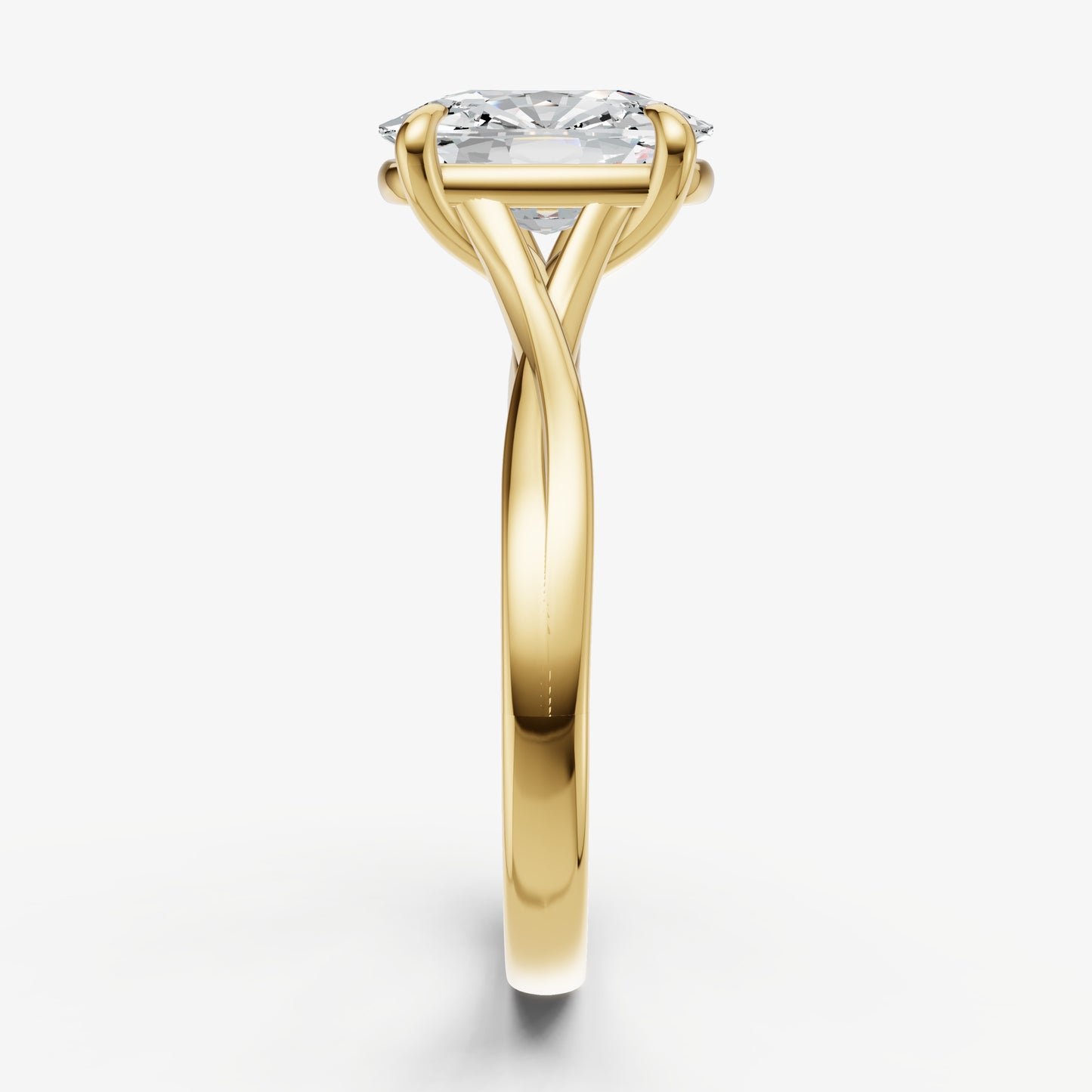 Old Miner Twist Band Solitaire Engagement Ring
