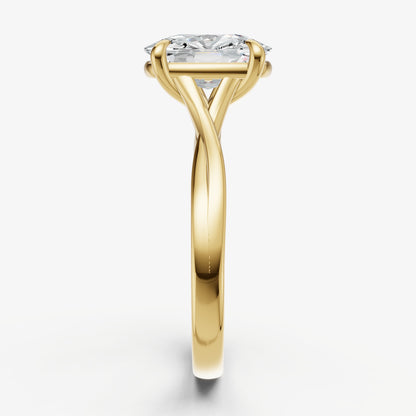 Old Miner Twist Band Solitaire Engagement Ring