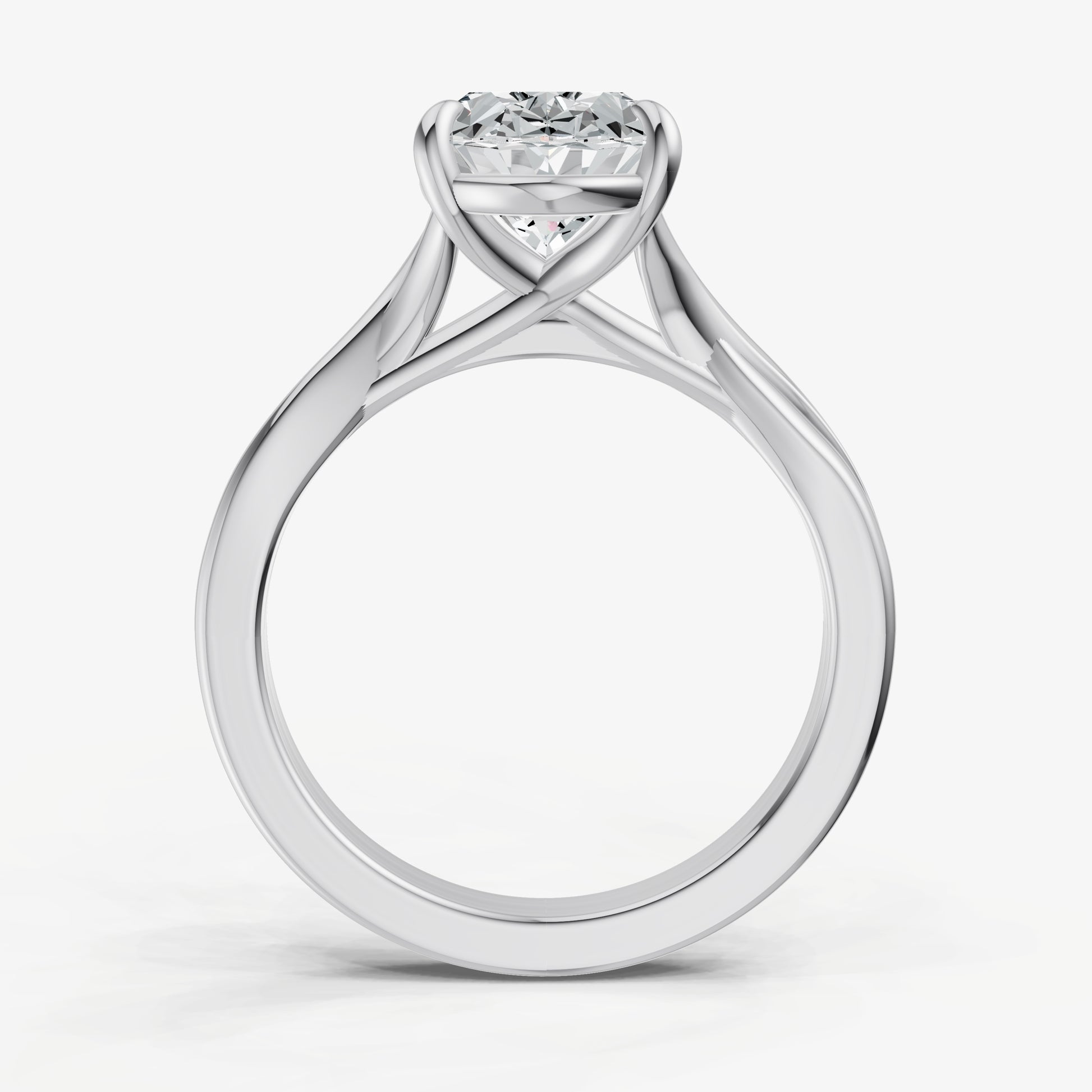 Oval Twist Band Solitaire Engagement Ring