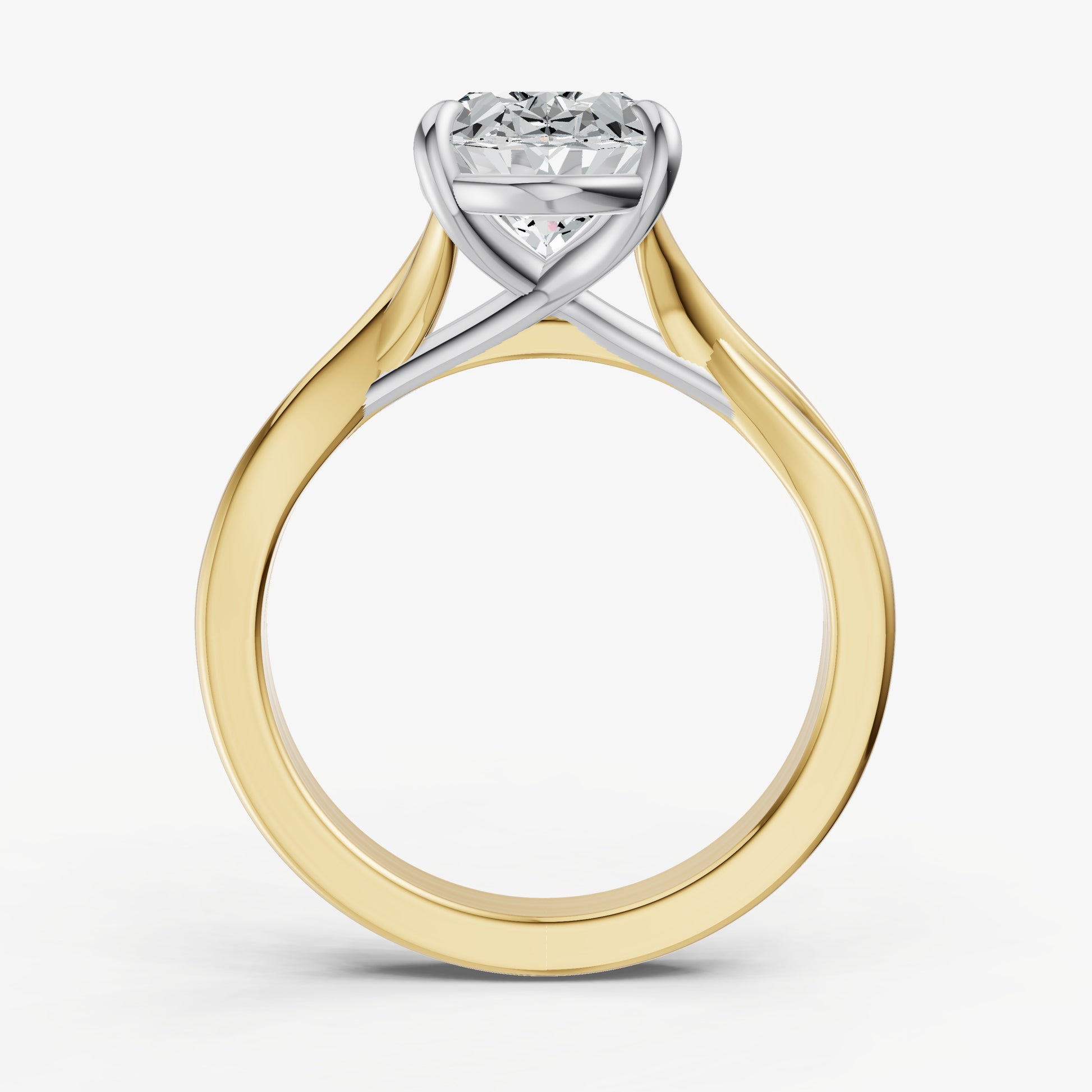 Oval Twist Band Solitaire Engagement Ring