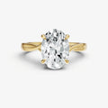 Oval Twist Band Solitaire Engagement Ring