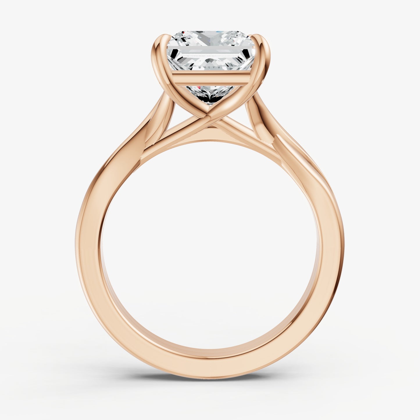 Princess Twist Band Solitaire Engagement Ring