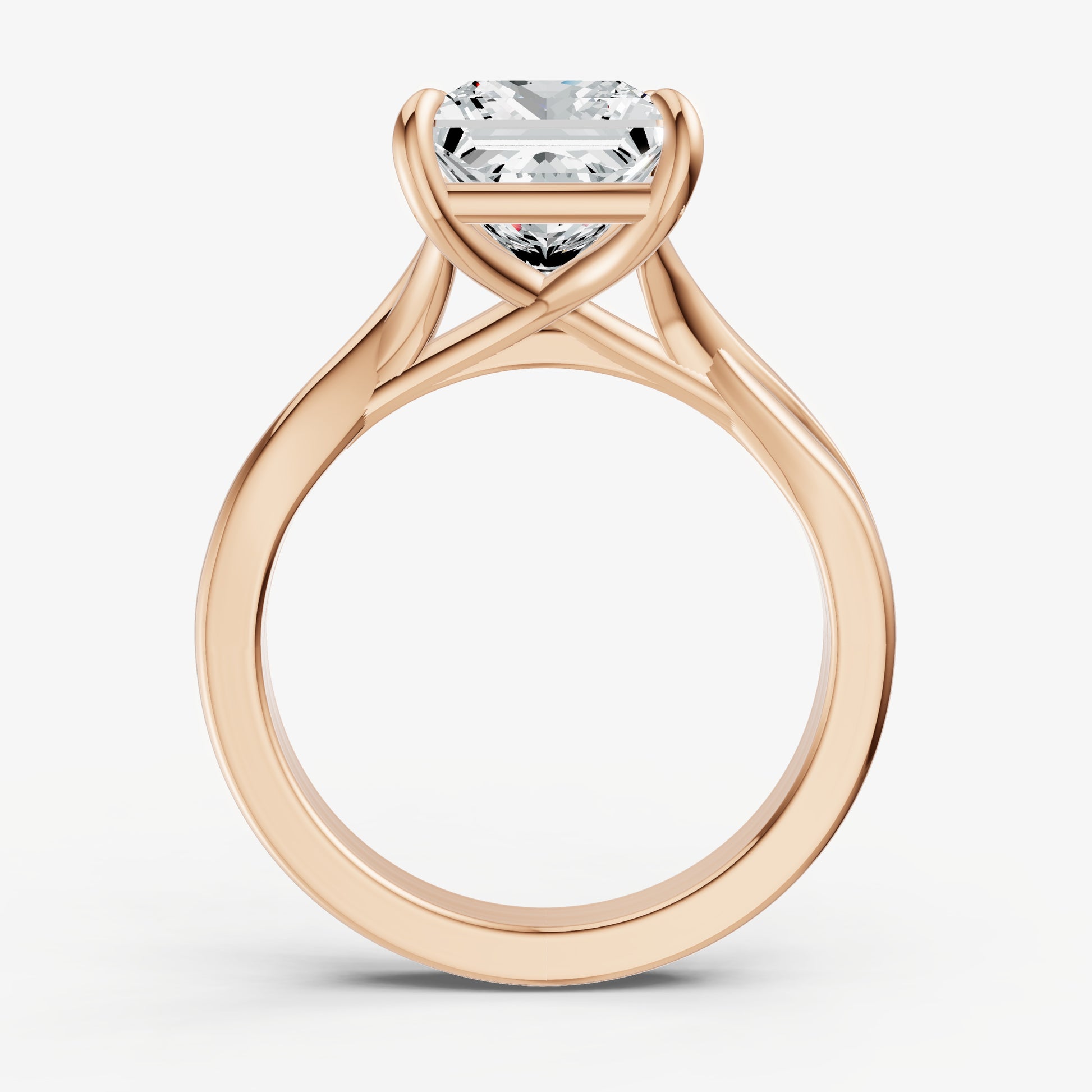 Princess Twist Band Solitaire Engagement Ring