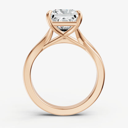 Princess Twist Band Solitaire Engagement Ring