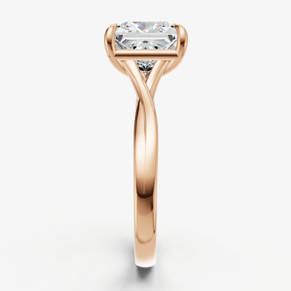 Princess Twist Band Solitaire Engagement Ring