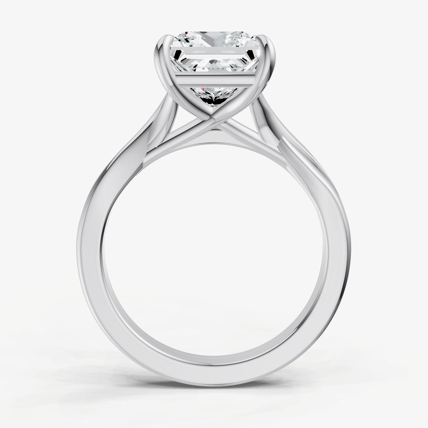 Princess Twist Band Solitaire Engagement Ring