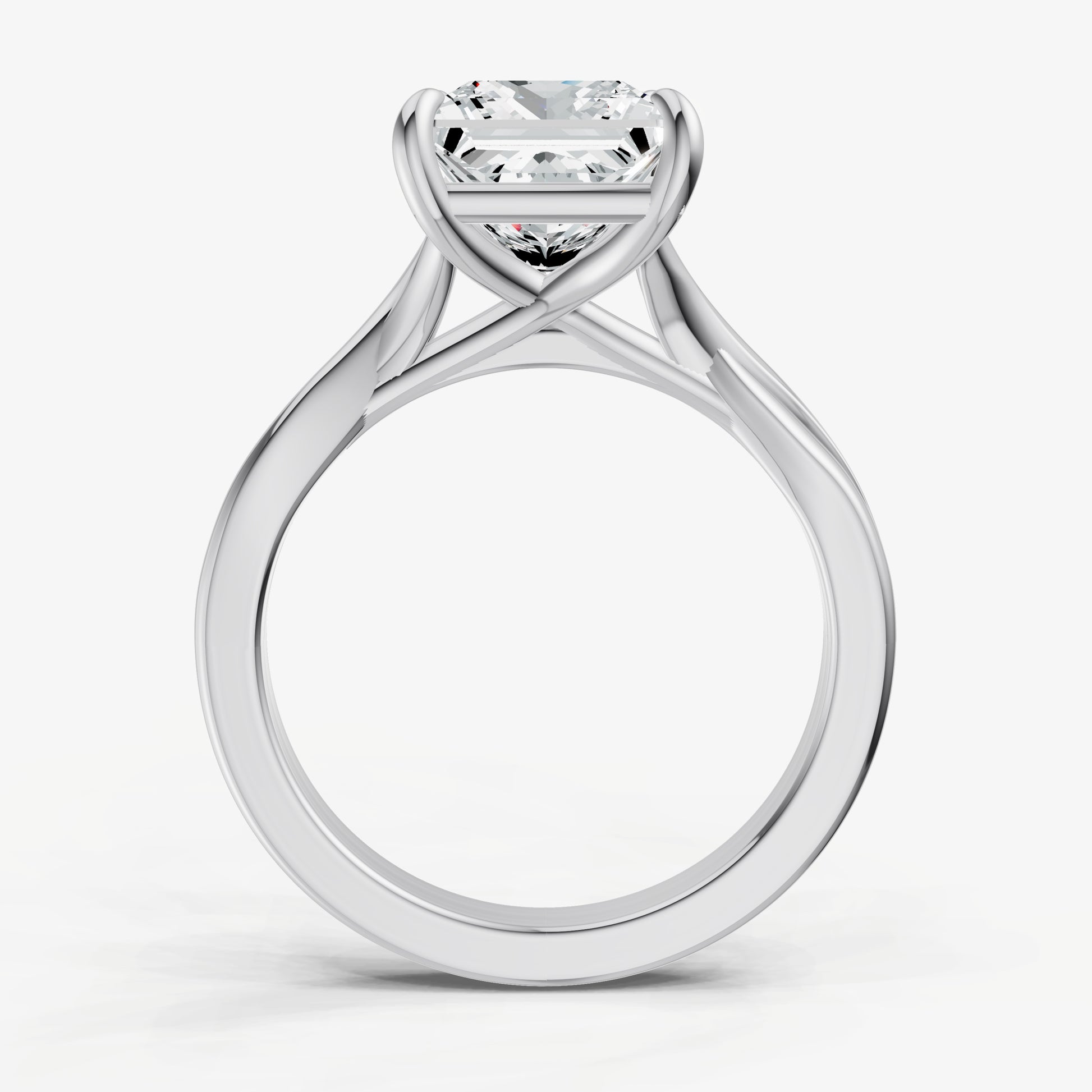 Princess Twist Band Solitaire Engagement Ring