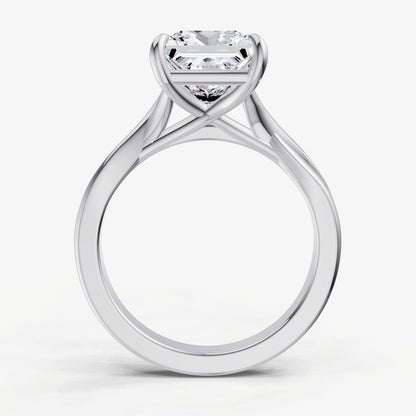 Princess Twist Band Solitaire Engagement Ring
