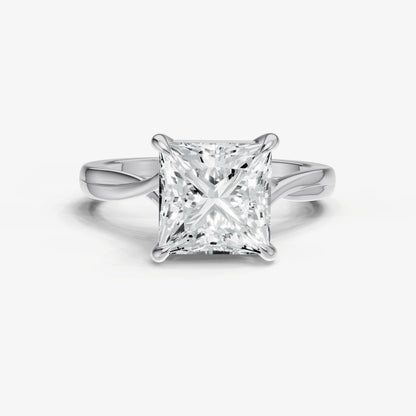 Princess Twist Band Solitaire Engagement Ring