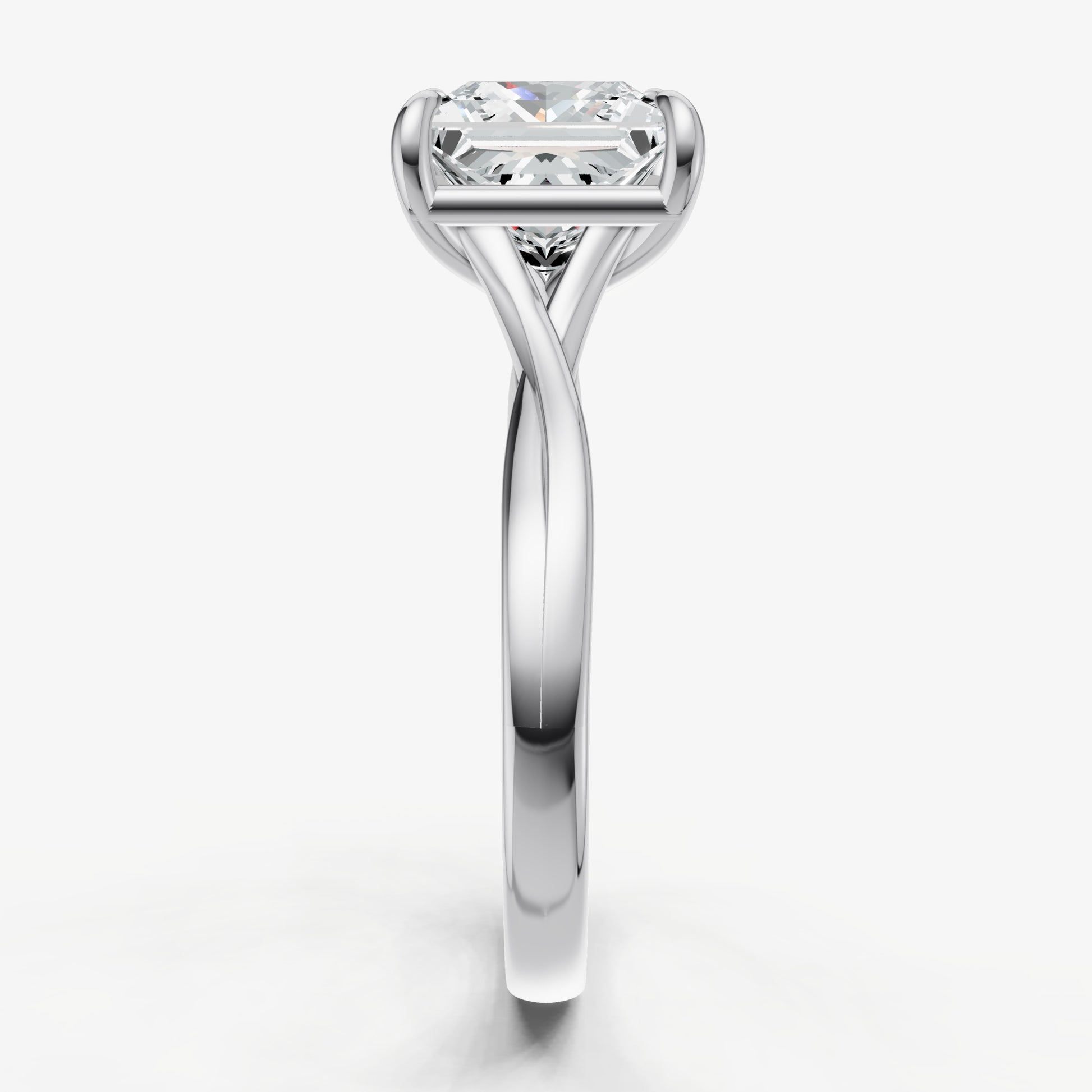 Princess Twist Band Solitaire Engagement Ring