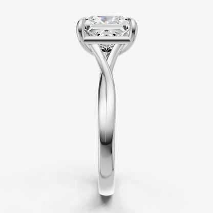 Princess Twist Band Solitaire Engagement Ring