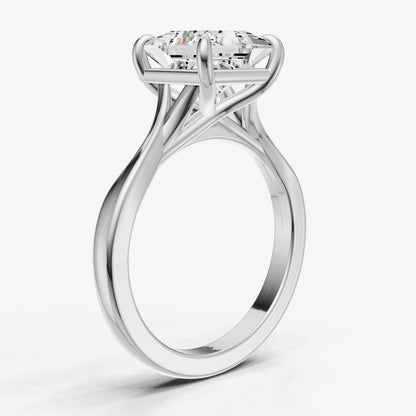 Princess Twist Band Solitaire Engagement Ring