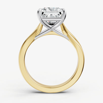 Princess Twist Band Solitaire Engagement Ring