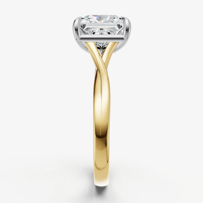 Princess Twist Band Solitaire Engagement Ring