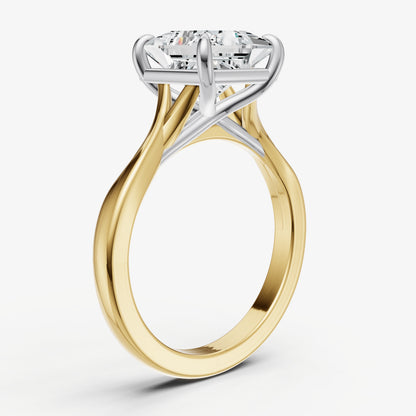 Princess Twist Band Solitaire Engagement Ring