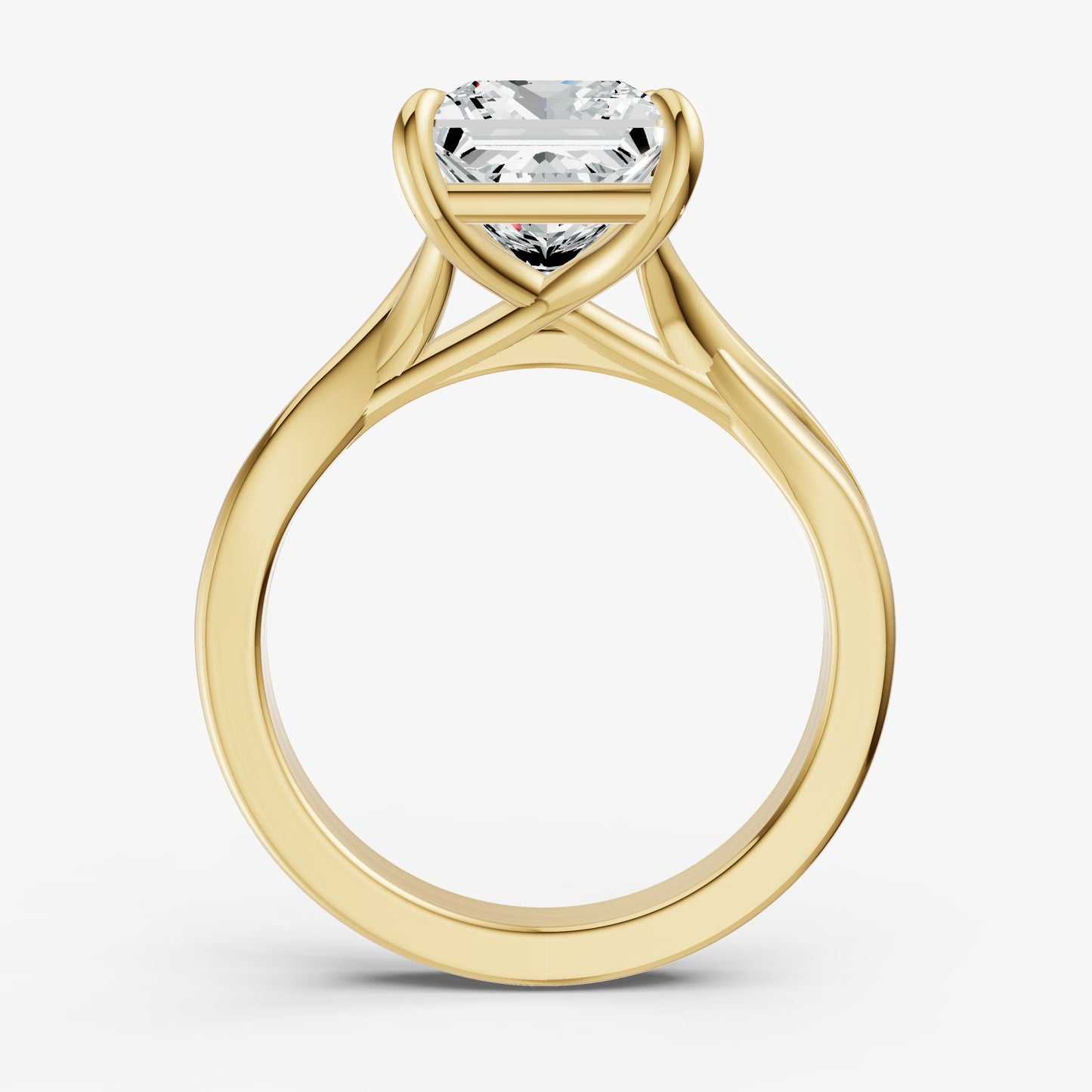 Princess Twist Band Solitaire Engagement Ring