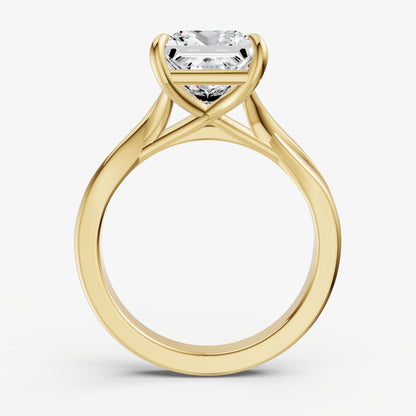 Princess Twist Band Solitaire Engagement Ring
