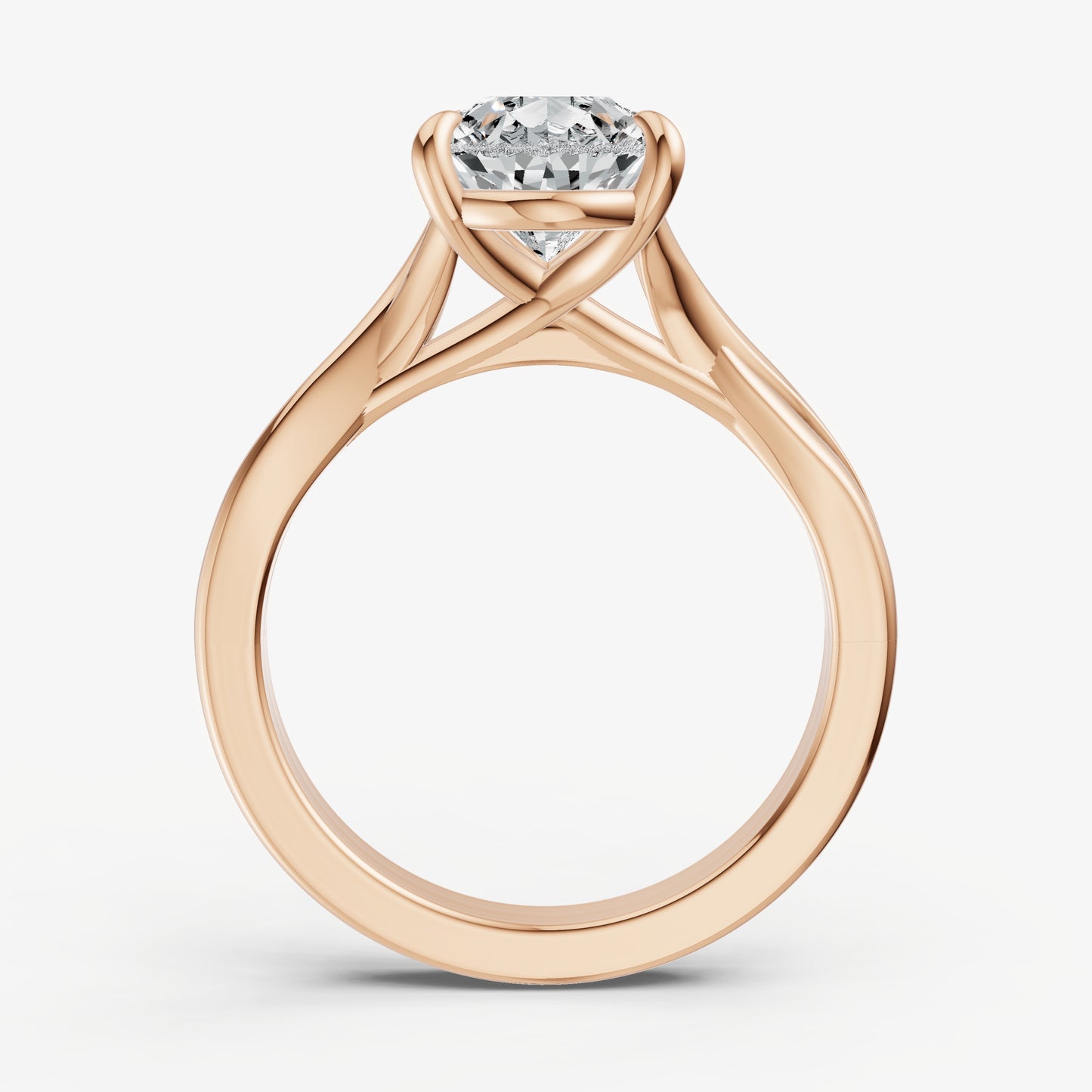 Pear Twist Band Solitaire Engagement Ring