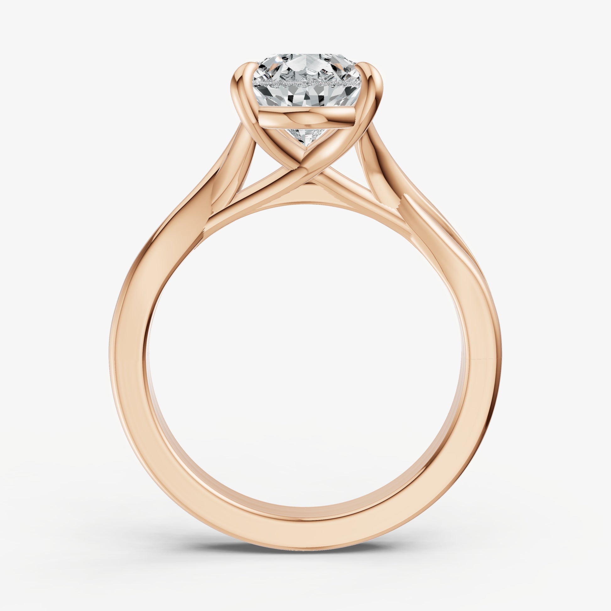 Pear Twist Band Solitaire Engagement Ring