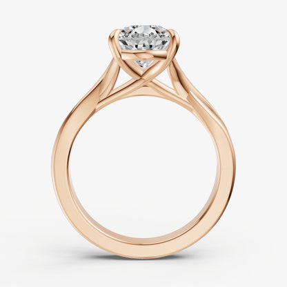 Pear Twist Band Solitaire Engagement Ring