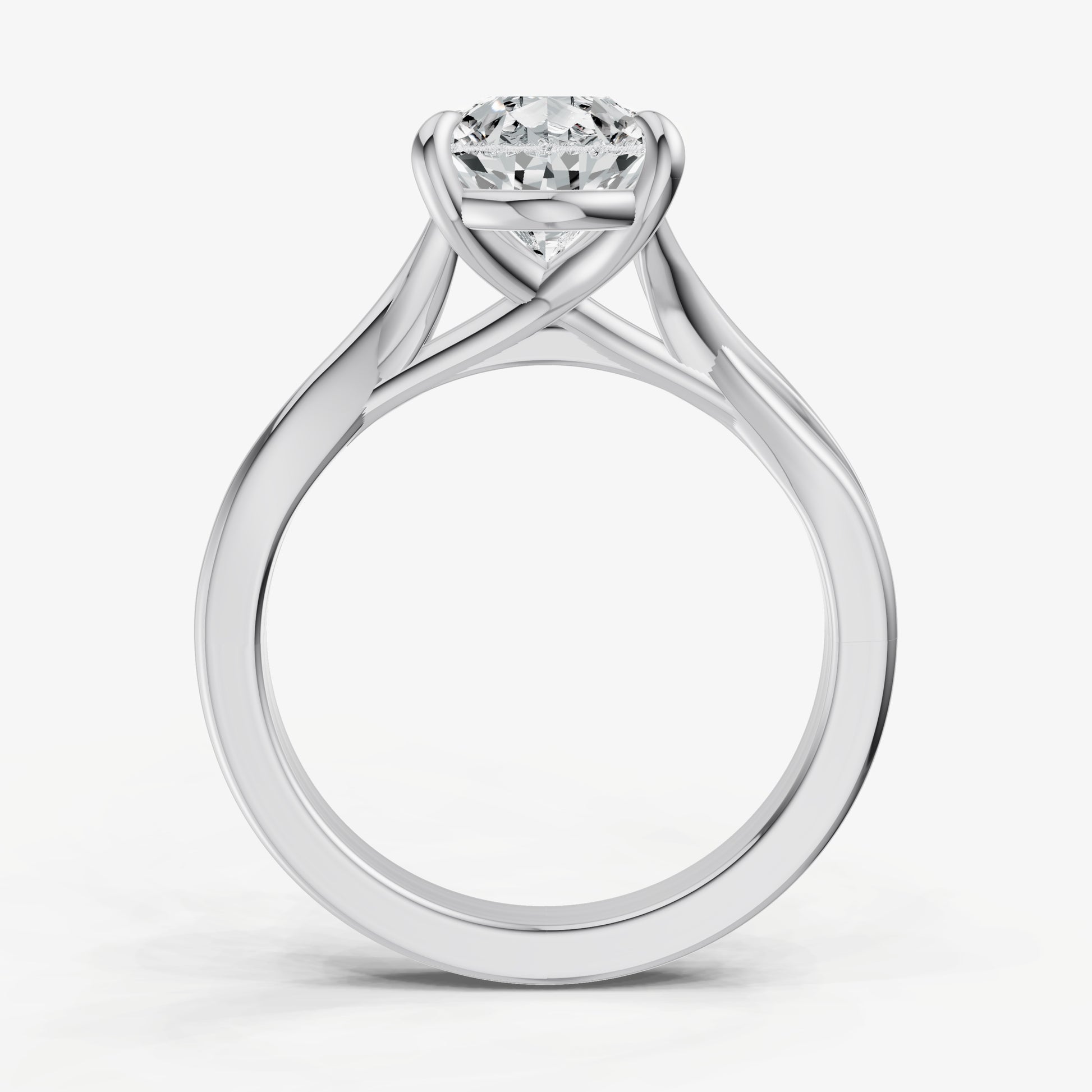 Pear Twist Band Solitaire Engagement Ring