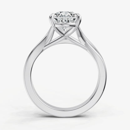 Pear Twist Band Solitaire Engagement Ring