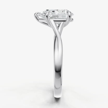 Pear Twist Band Solitaire Engagement Ring