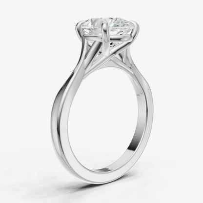 Pear Twist Band Solitaire Engagement Ring