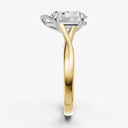 Pear Twist Band Solitaire Engagement Ring