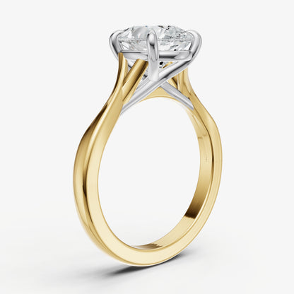 Pear Twist Band Solitaire Engagement Ring