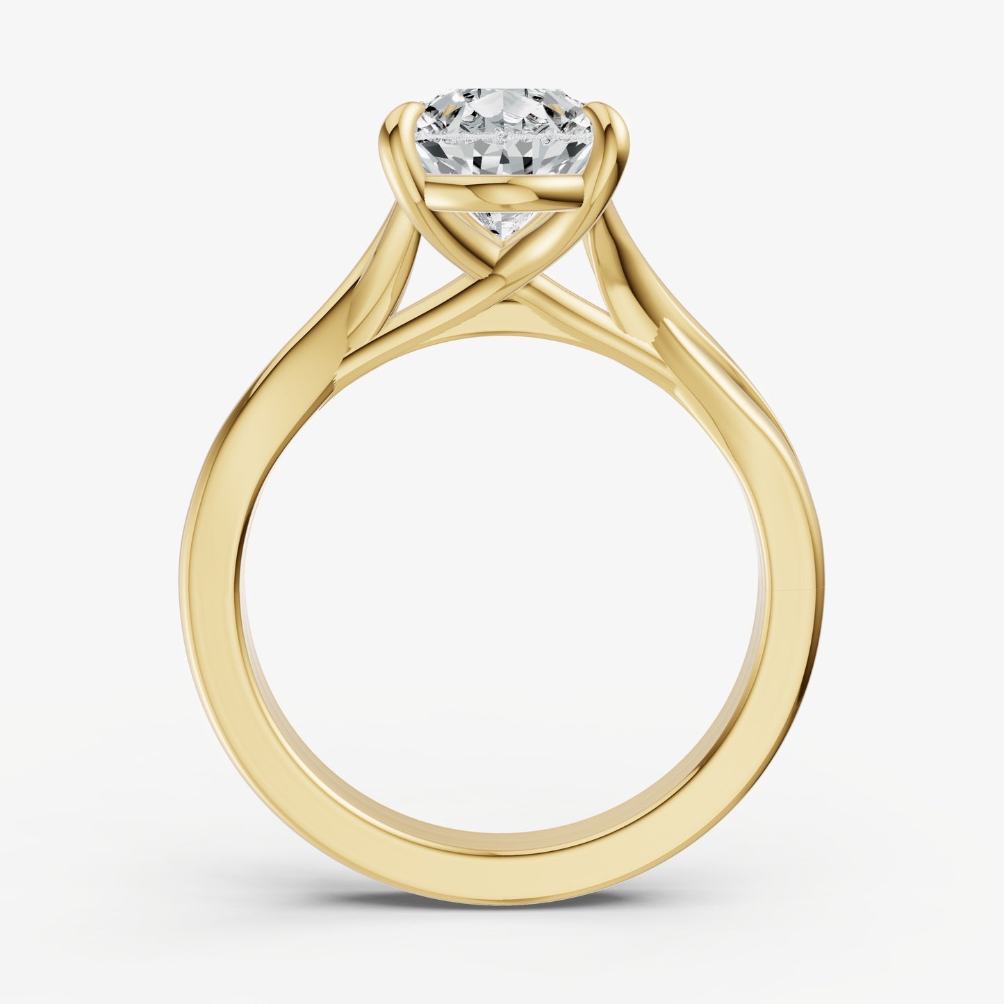 Pear Twist Band Solitaire Engagement Ring