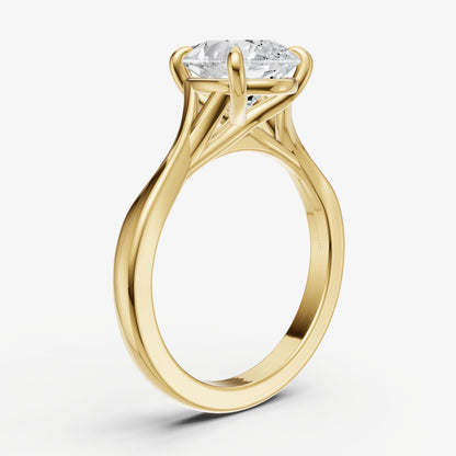 Pear Twist Band Solitaire Engagement Ring