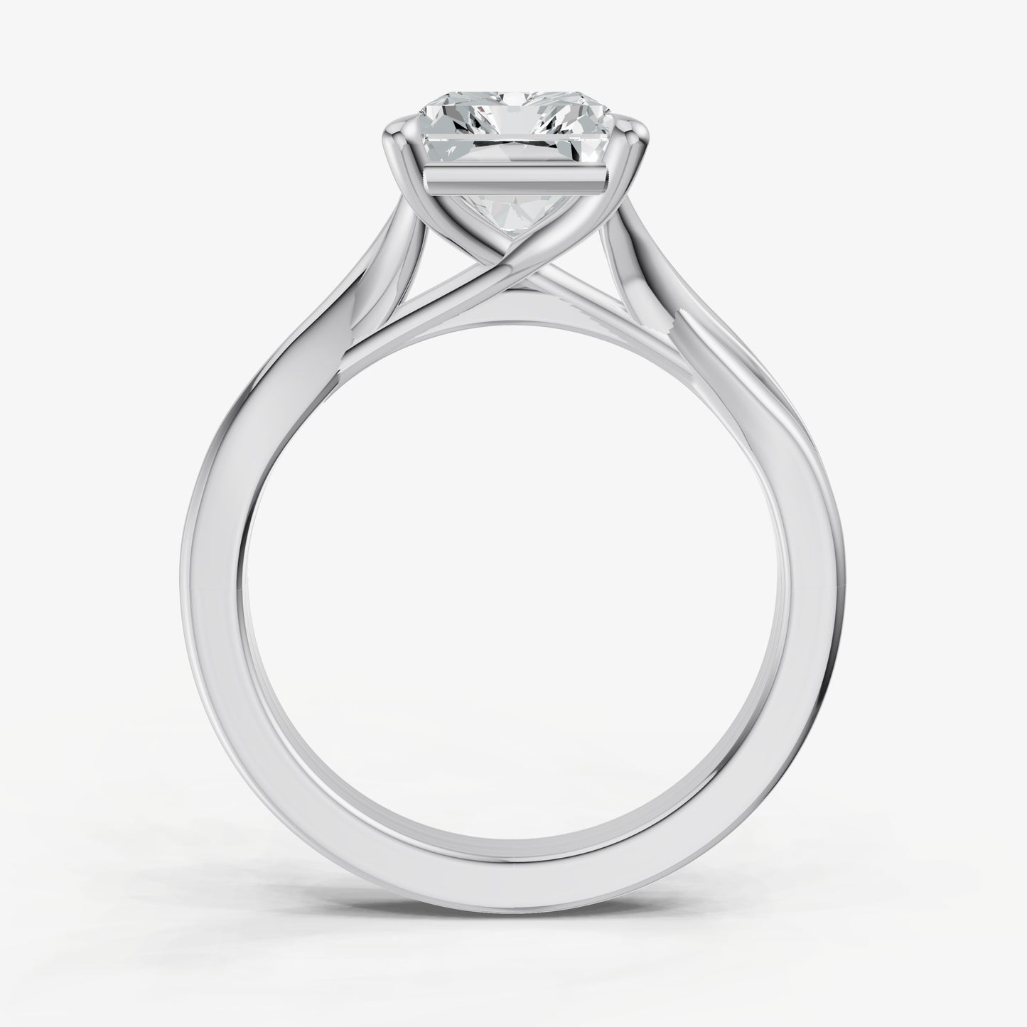 Radiant Twist Band Solitaire Engagement Ring