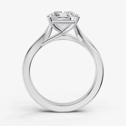 Radiant Twist Band Solitaire Engagement Ring