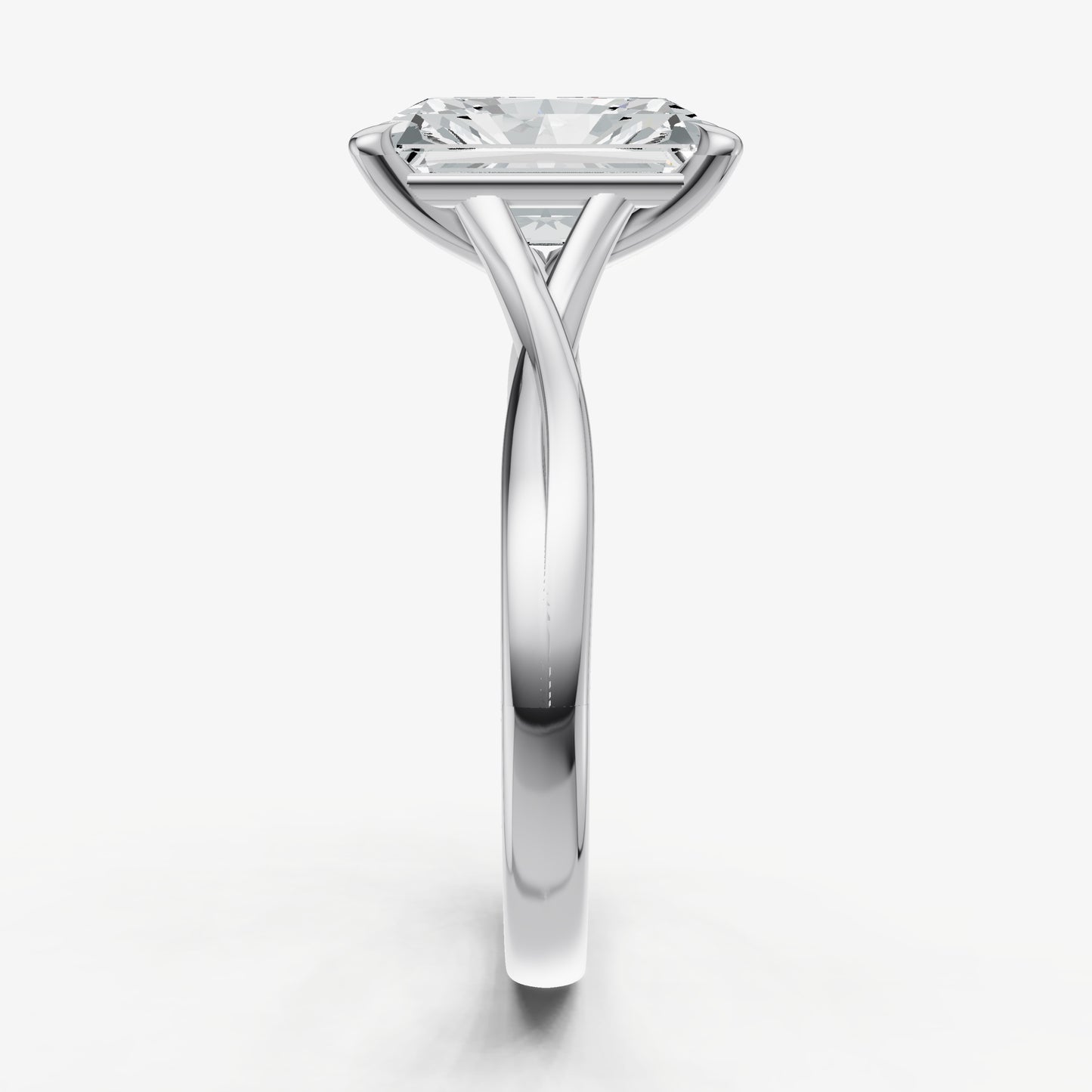 Radiant Twist Band Solitaire Engagement Ring