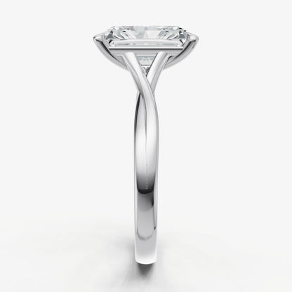 Radiant Twist Band Solitaire Engagement Ring