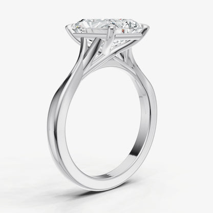 Radiant Twist Band Solitaire Engagement Ring