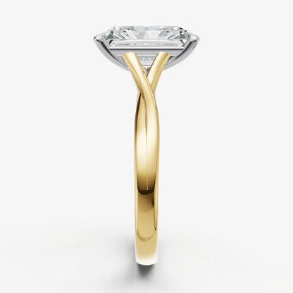 Radiant Twist Band Solitaire Engagement Ring