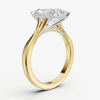 Radiant Twist Band Solitaire Engagement Ring