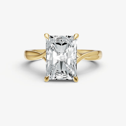 Radiant Twist Band Solitaire Engagement Ring