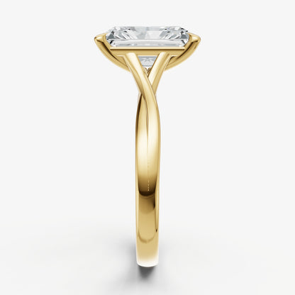 Radiant Twist Band Solitaire Engagement Ring