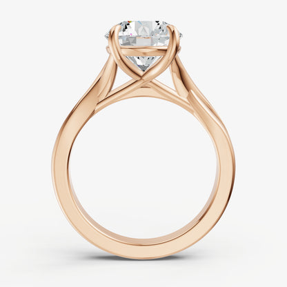 Round Twist Band Solitaire Engagement Ring