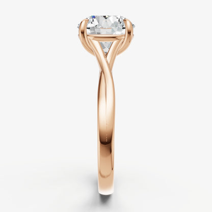 Round Twist Band Solitaire Engagement Ring