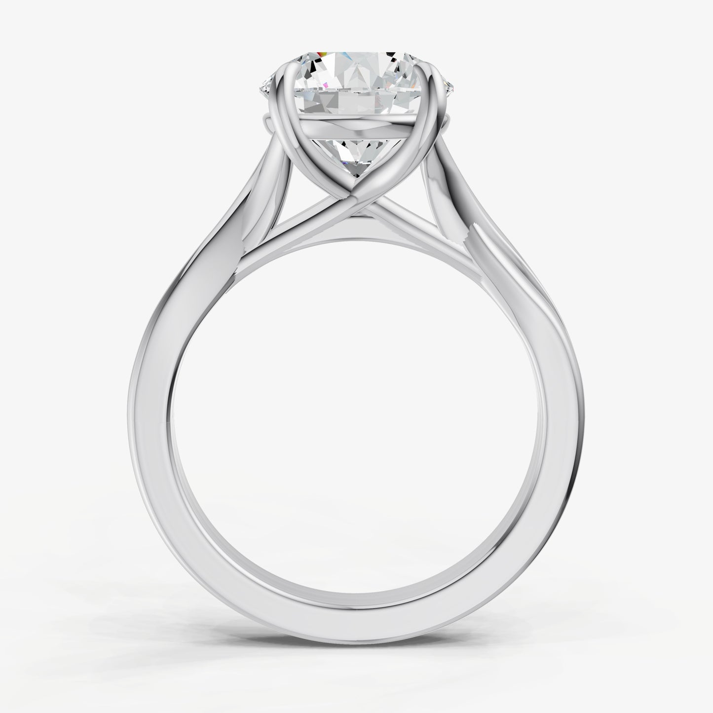 Round Twist Band Solitaire Engagement Ring